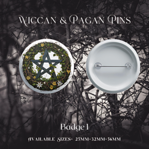 Wiccan/Pagan Badge - Wreath Pentacle