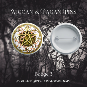 Wiccan/Pagan Badge - Willow Wreath Pentacle