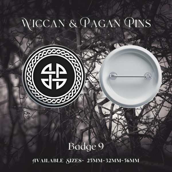 Wiccan/Pagan Badge - Celtic Knots & Symbols Black