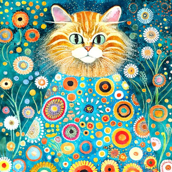 Klimt-Inspired Cat Greeting Cards – Boxed Set of 12 - Image 2