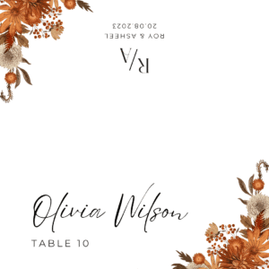Mabon Place Name Card – Autumn Leaves & Equinox Elegance