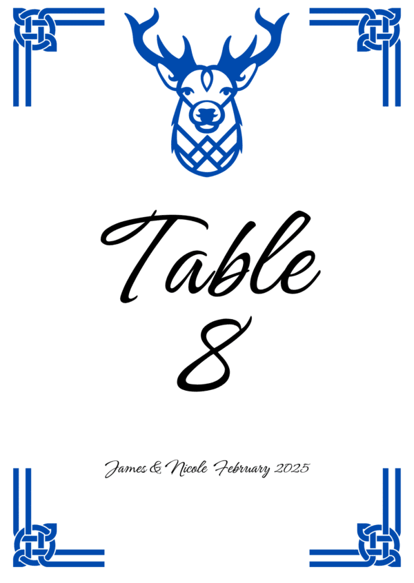 Celtic Knots & Stag’s Head Table Number - Image 3