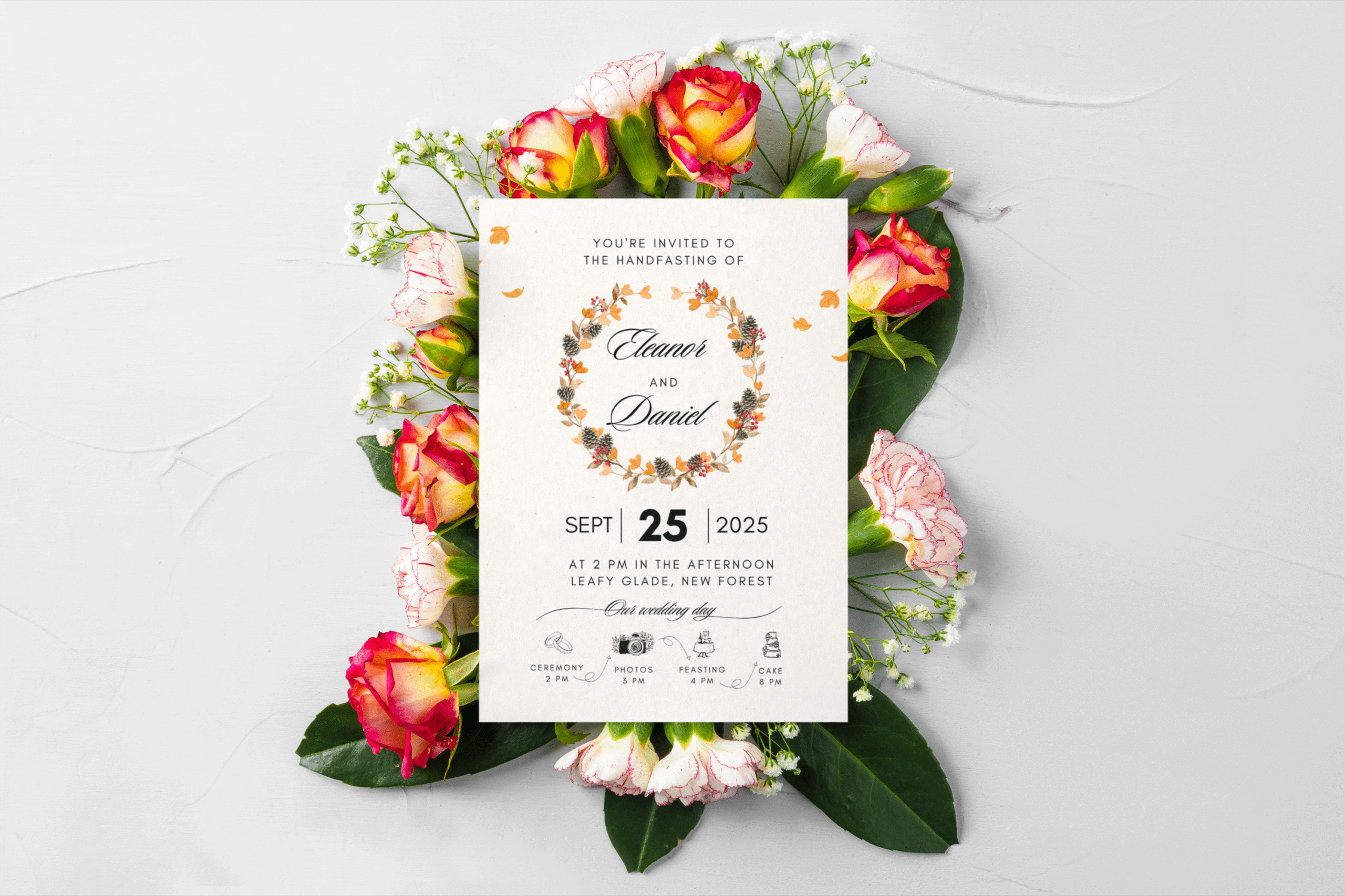 Autumn Colour Handfasting Invite