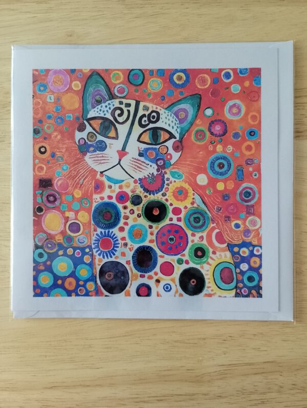 Floral Whimsy Cat Card