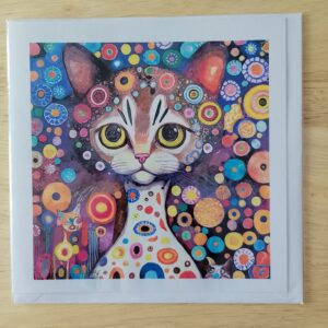 Abstract Circle Cat Card