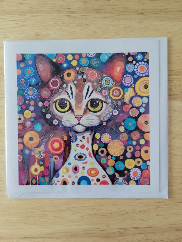 Abstract Circle Cat Card
