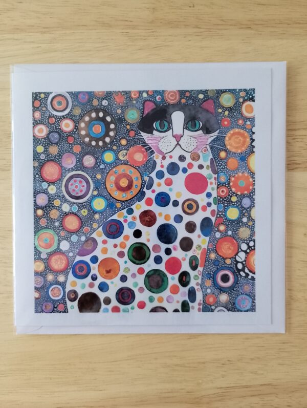 Whimsical Pattern Cat Card