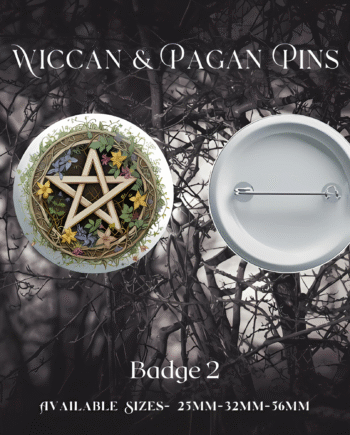 Badge 2 – Wooden Pentagram & Floral Vine