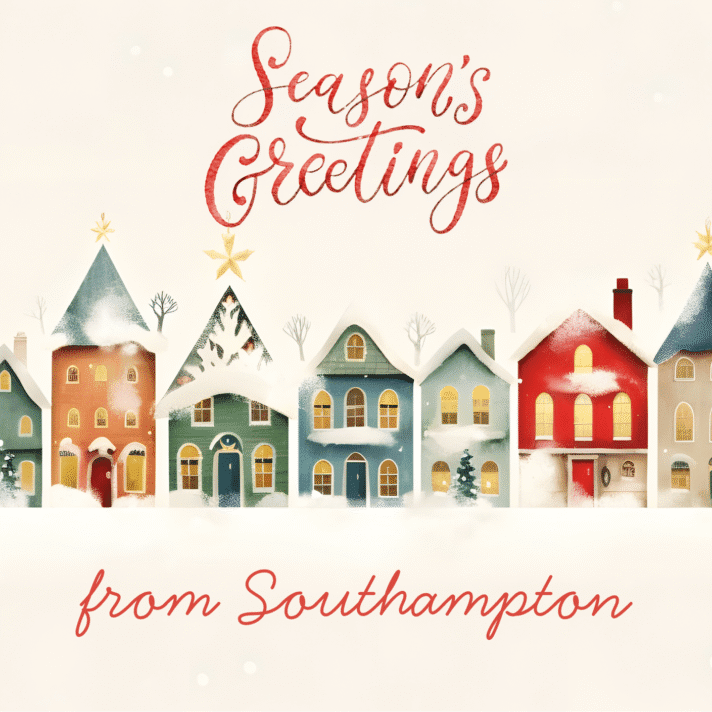 Personalised Christmas Village Card.